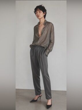 MAISON MARTIN MARGIELA Grey Silk Pants